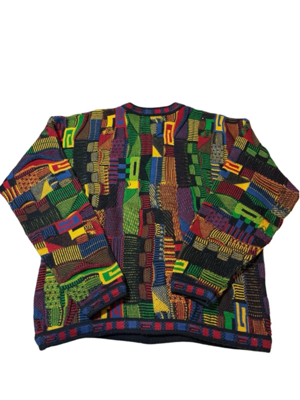 Protege Collection Coogi Style Sweater Colorful 3D Knit Textured XXL Vintage - Picture 7 of 7